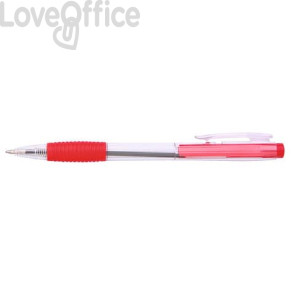 Penne a sfera a scatto ricaricabili Office Products punta 0,7 mm - Rosso - 17015611-04 (conf.50)