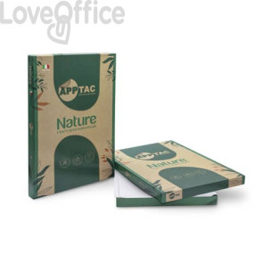 Etichette autoadesive Bianche Nature in carta riciclata AppTac  70x36 mm - 24 et./foglio - 100 fogli - NAT0500 (2400 etichette)