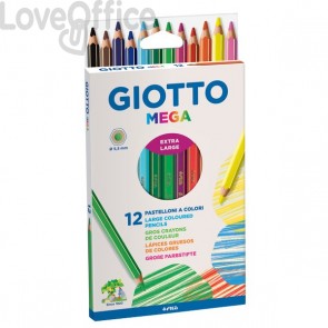 Pastelli colorati GIOTTO Mega - 5,5 mm - da 3 anni in poi (conf.12)