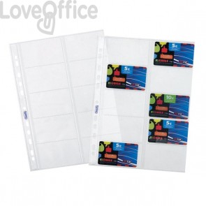 Buste a foratura universale Favorit porta cards - 22x30 cm - Trasparente (conf.10)