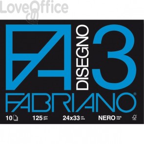 Album Fabriano F3 - 24x33 cm - Nero - 125 g/m² - 10 fogli