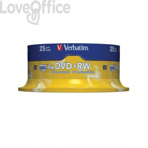 DVD Verbatim - DVD+RW - 4,7 Gb - 4x - Spindle (conf.25)
