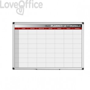 Lavagna planning Bi-Office - settimanale - 90x60 cm - Laccata