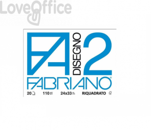 Album da disegno Fabriano F2 - Liscio riquadrato - a punti metallici 110 g/m² 20 24x33 cm