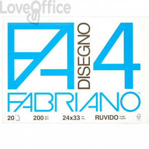 Album disegno Fabriano F4 - Ruvido - 24x33 cm - 200 g/m² - 20 fogli