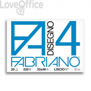 Album disegno Fabriano F4 - Liscio - 33x48 cm - 220 g/m² - 20 fogli