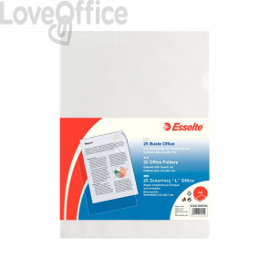 Buste a L - Copy Safe Esselte - Office - A4 - PPL - Trasparente antiriflesso - 392581200 (conf.25)