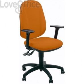 sedia ufficio girevole arancio in polipropilene