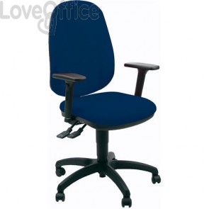 sedia ufficio girevole blu con tessuto ignifugo modello gigi