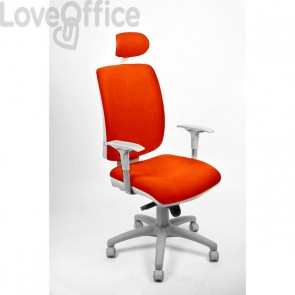 sedia ufficio girevole arancione in polipropilene
