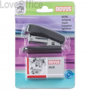 Cucitrice Mini Novus - Nero - tascabile + punti 24/6