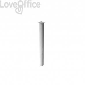 Supporto metallico per raccordo angolare scrivania Artexport Presto ø6 cm - H. 69,5 cm - Grigio alluminio