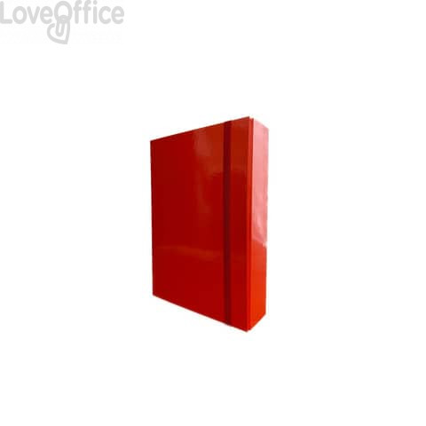 Portaprogetti in cartone con elastico piatto Euro-Cart Iris Dorso 8 cm Rosso - formato A4 - CPRIO08ELPRO IRIS