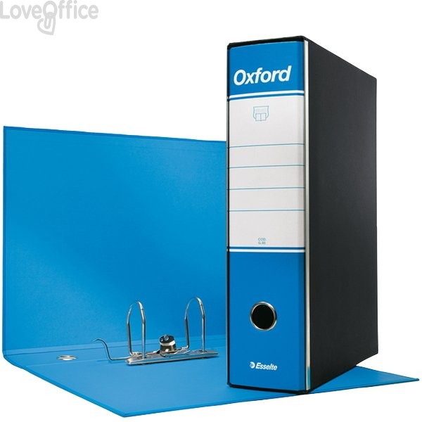 350 Esselte Raccoglitori Oxford - registratore protocollo - Dorso 8 cm -  23x33 cm - Azzurro (conf.6) 30.56 - Archiviazione - LoveOffice®